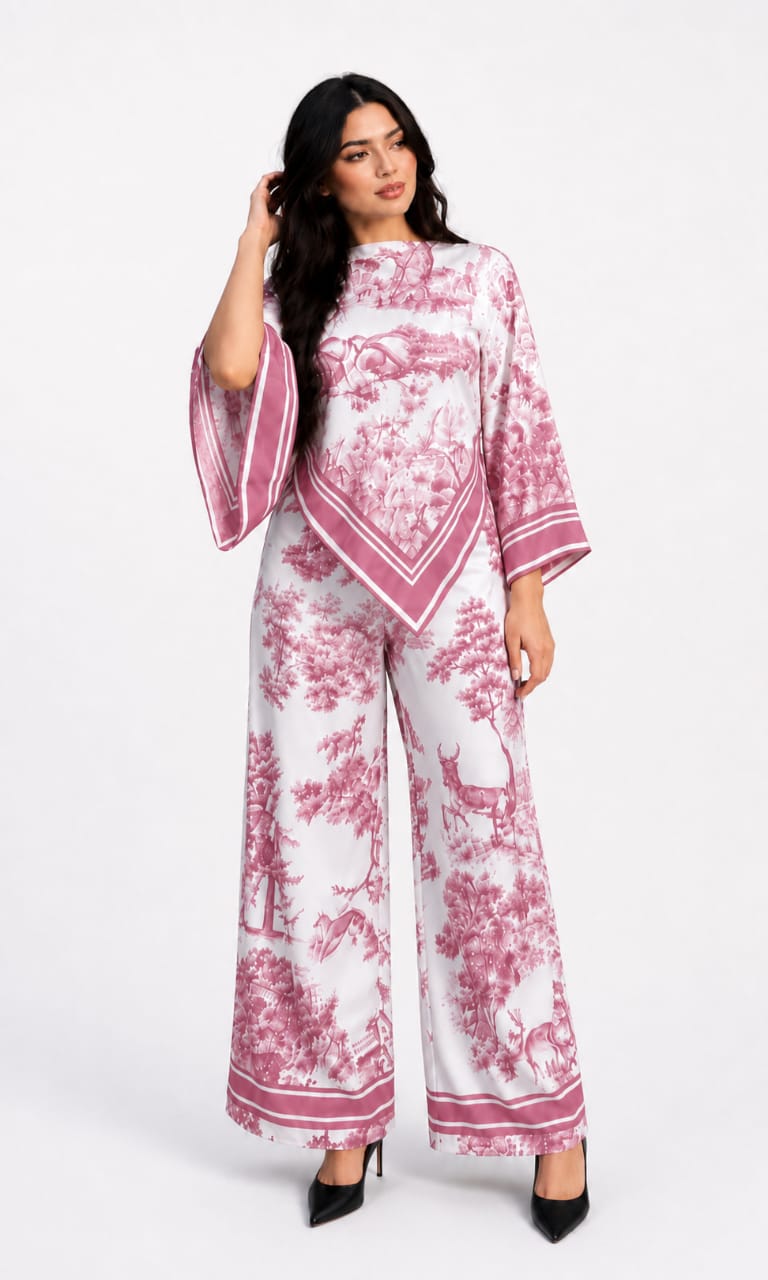 Ensemble Scarf rose AD_LUXE